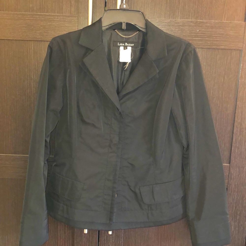 Lida Baday black, silk blend blazer. Women’s size 8